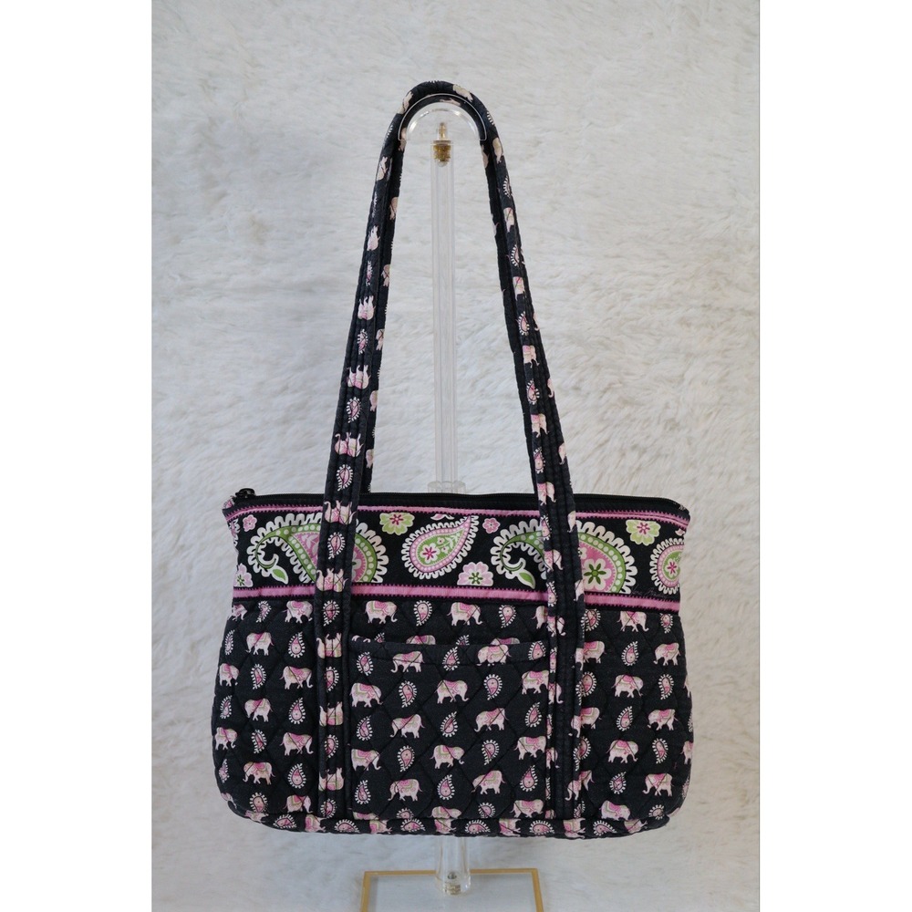 Vera Bradley Small Pink Elephant Pattern Tote Bag